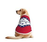 Ropa divertida para perros con estampado de la bandera del estado de Arkansas, chaleco de camisa lavable a máquina para perros medianos y grandes