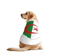 Ropa divertida para perros con estampado de mapa de la bandera de Argelia, chaleco de camisa lavable a máquina para perros medianos y grandes