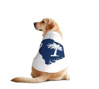 Ropa divertida para perros con estampado de mapa de la bandera de Carolina del Sur, chaleco de camisa lavable a máquina para perros medianos y grandes