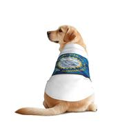 Ropa divertida para perros con estampado de mapa de la bandera de Dakota del Sur, chaleco lavable a máquina para perros medianos y grandes