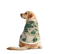 Ropa divertida para perros con estampado de pavo real, chaleco lavable a máquina para perros medianos y grandes