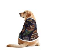 Ropa divertida para perros con estampado de plumas de pavo real, chaleco lavable a máquina, para perros medianos y grandes