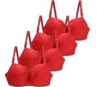 Ropa embarazada ropa interior para mujer 34/75 36/80 38/85 40/90 42/95 44/100 sujetador de copa BCDE sujetador de encaje sexy para mujer lencería de talla grande (4 piezas) H y M ropa de mujer, morado
