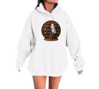 Ropa exterior para mujer, sudadera con capucha para mujer, con gráficos de Halloween, sudadera informal de manga larga, acogedora ropa de salón para invierno, cómoda parte superior de tela mixta suave