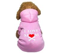Ropa for perros con estampado "Amo a mi mamá", for chihuahua, yorkshire, bulldog francés, pugs, otoño, invierno y primavera, forro polar, sudaderas capucha for mascotas pequeñas medianas(1,L 2.72-4kg)