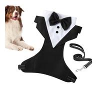 Ropa formal para perros: diseño de pajarita de boda Fórmula para cachorros, ropa formal estilo Príncipe, incluye cuerda de remolque | Perfecto para aniversario de boda, ceremonia de fotografía previa
