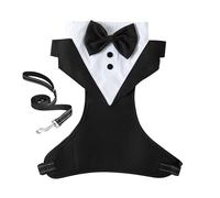 Ropa formal para perros: diseño de pajarita de boda Fórmula para cachorros, ropa formal estilo Príncipe, incluye cuerda de remolque | Perfecto para aniversario de boda, ceremonia de fotografía previa