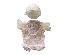 Ropa fotográfica de bebé Princesas Encaje Mono Cinta Cinta Cinta Media / Manga Larga Mameluco Recién Nacido Ducha Fiesta Decoración Posando Apoyos Infantil Sesión de Fotos Traje Encaje