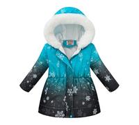 Ropa infantil para niños y niñas, multicolor, cintura impresa, teñido anudado, cuello largo de lana, abrigo acolchado de algodón, abrigo 5t para niñas (E, 3-4 años)