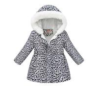 Ropa infantil para niños y niñas, multicolor, cintura impresa, teñido anudado, cuello largo de lana, abrigo acolchado de algodón, abrigo y sombrero (K, 11-12 años)