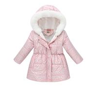 Ropa infantil para niños y niñas, multicolor, cintura impresa, teñido anudado, cuello largo de lana, abrigo acolchado de algodón, abrigo y sombrero (J, 11-12 años)