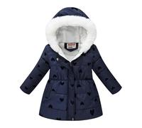 Ropa infantil para niños y niñas, multicolor, estampado de teñido anudado, cuello de lana largo, abrigo acolchado de algodón, abrigo y sombrero (BK2, 7-8 años)