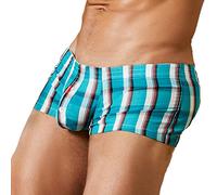 Ropa interior 100% algodón pantalones cortos de pijama para hombre Plaid U-bag Casual Trunks Pijamaboxer Shorts