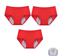 Ropa interior a prueba de fugas for mujer, bragas a prueba de fugas for mujeres mayores de 60 años, bragas cómodas y lavables de cintura alta.(3xRed,7XL)