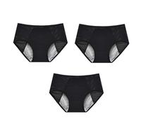 Ropa interior a prueba de fugas for mujer, bragas a prueba de fugas for mujeres mayores de 60 años, bragas cómodas y lavables de cintura alta.(3xBlack,6XL)