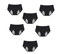 Ropa interior a prueba de fugas for mujer, bragas a prueba de fugas for mujeres mayores de 60 años, bragas cómodas y lavables de cintura alta.(5xBlack,4XL)