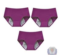 Ropa interior a prueba de fugas for mujer, bragas a prueba de fugas for mujeres mayores de 60 años, bragas cómodas y lavables de cintura alta.(3xPurple,7XL)