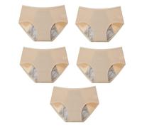 Ropa interior a prueba de fugas for mujer, bragas a prueba de fugas for mujeres mayores de 60 años, bragas cómodas y lavables de cintura alta.(5xBeige,7XL)