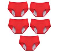 Ropa interior a prueba de fugas for mujer, bragas a prueba de fugas for mujeres mayores de 60 años, bragas cómodas y lavables de cintura alta.(5xRed,3XL)