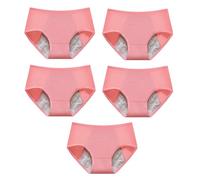 Ropa interior a prueba de fugas for mujer, bragas a prueba de fugas for mujeres mayores de 60 años, bragas cómodas y lavables de cintura alta.(5xPink,5XL)