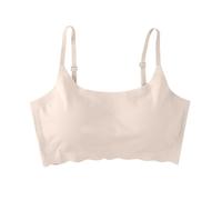 Ropa interior casual de gran tamaño sujetador soporte anti-caídas deporte elástico apoyo garganta entrenamiento push-up clásico sujetador transpirable cómodo diario lencería sin espalda, beige, XXL