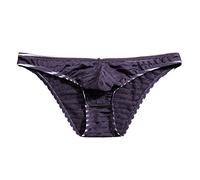 Ropa interior comestible para hombre, seda helada, transparente, triángulo, cintura baja, malla de verano, ropa interior transpirable, pantalones de cabeza, cadenas para el cuerpo, gris, L