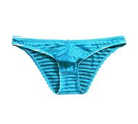 Ropa interior comestible para hombre, seda helada, transparente, triángulo, cintura baja, malla de verano, ropa interior transpirable, pantalones de cabeza, cadenas para el cuerpo, azul, XL