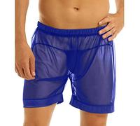 Ropa interior comestible para mujer y hombre, calzoncillos tipo bóxer de malla, transpirables, pantalones cortos de malla para hombre, transparentes con grandes pantalones de malla dividida