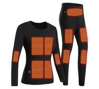 Ropa interior con calefacción eléctrica Conjunto de ropa interior con calefacción Hombres Mujeres Los pantalones calefactores de 22 zonas se calientan en 10 zonas, forro polar con batería, 25 ℃ -55 ℃