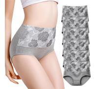 Ropa interior de algodón de cobertura completa para mujer, paquete de 6 calzoncillos de cintura alta, suaves, transpirables, absorben la humedad, 6 piezas-7, 5XL