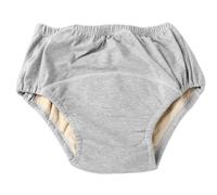 Ropa Interior De Algodón For Incontinencia, Calzoncillos Bragas Suaves A Prueba Fugas For Ancianos Hombres Y Mujeres For Período Pañales De Tela Reutilizables For Adultos (Color : Gray, Size : M/Med
