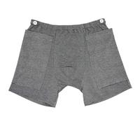 Ropa interior de catéter para hombres con pantalones de catéter de algodón de elásticos con 2 bolsillos y fijador de ropa de bolsas de nefrostomía a rayas a rayas para ancianos, cirugía abdominal, si