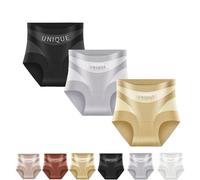 Ropa Interior de Cintura Alta, Que controla la Barriga y da Forma; Bragas Moldeadoras cómodas y sin Costuras de Seda Helada para Mujer.(3pcs B,L)