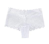 Ropa interior de encaje para mujer, calzoncillos de encaje, tanga sexy para mujer, bragas de encaje, bragas brasileñas de tallas grandes, bragas brasileñas, Blanco, L