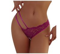 Ropa interior de encaje para mujer con cintura baja, cómoda, transpirable, ahuecada, levantamiento de cadera, bragas para mujer, multipack de bragas en forma de calzoncillos sin costuras, morado, XL