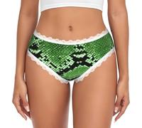 Ropa interior de encaje para mujer, de piel de serpiente, color verde, ropa interior sexy, ropa interior para uso diario