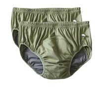 Ropa interior de incontinencia para adultos, unisex, a prueba de fugas, lavable, reutilizable, de algodón puro, fugas de vejiga de flujo pesado (verde, 2 unidades, XL)