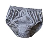 Ropa interior de incontinencia para adultos, unisex, a prueba de fugas, lavable, reutilizable, de algodón puro, fugas de vejiga de flujo pesado (gris, XXXL)