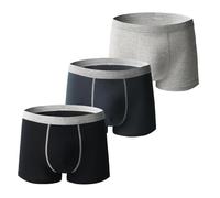 Ropa interior de incontinencia para hombre, calzoncillos absorbentes de neutralización de olores, a prueba de fugas, lavable, reutilizable, de algodón (3 piezas-i, 3XL)