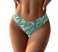 Ropa interior de mujer Moda Ropa interior de cintura baja Color Calzoncillos a rayas Ropa Interior Periódico Panties Abdomen Camino Bragas 2026 Para Mujeres, Verde militar., S