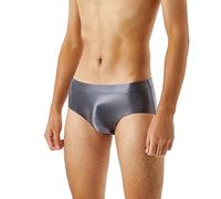 Ropa interior de nailon brillante para hombre, sin costuras, cintura baja, absorbe la humedad, calzoncillos de aceite brillante, calzoncillo de bikini elástico antirozaduras, sin deslizamientos
