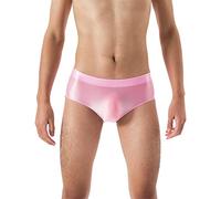 Ropa interior de nailon brillante para hombre, sin costuras, cintura baja, absorbe la humedad, calzoncillos de aceite brillante, calzoncillo de bikini elástico antirozaduras, sin deslizamientos