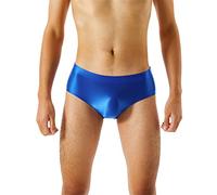 Ropa interior de nailon brillante para hombre, sin costuras, cintura baja, absorbe la humedad, calzoncillos de aceite brillante, calzoncillo de bikini elástico antirozaduras, sin deslizamientos
