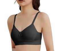 Ropa interior de rizo para niña, sujetador deportivo, entrenamiento, blanco, sujetador adolescente, camisola, estilo ligero, sin costuras, top para niños, 140, Negro , 10-12 años