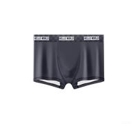 Ropa interior de seda de hielo para hombre, secado rápido, transpirable, ajuste regular, color puro, moda, descanso, día festivo, hogar, club, talla L-XXXXXL (XL gris oscuro)