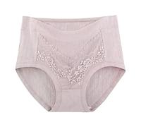 Ropa Interior de Talla Grande para Mujer, Bragas de algodón, Bragas Hipster Suaves de Encaje, Bragas Sexis elásticas para Mujer Bragas Algodón Mujer Pack Dim Braga Alta (Grey, XL)