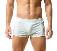 Ropa interior deportiva para hombre, calzoncillos tipo bóxer para hombre, antisudor, transpirables, Blanco, XL