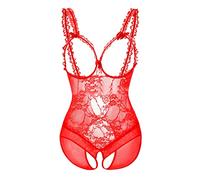 Ropa Interior Divertida para Mujer Encaje Abierta Rocío Pecho Ver a través de Body Sexy Ropa Interior Vestido de Dormir Lencería Novias