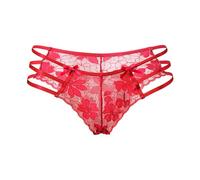 Ropa Interior Encaje para Mujer - Ropa Interior Mujer Tanga Bragas Sexy Tanga Encaje Palabra Pantalones Calzoncillos (Red S)