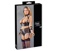 Ropa interior erótica de cuero y látex para mujer marca Cottelli Hebe Set Bondage 85D/L
